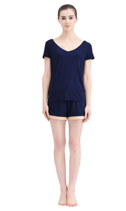 Jasmine Bamboo Pajama Shorts Set - Navy