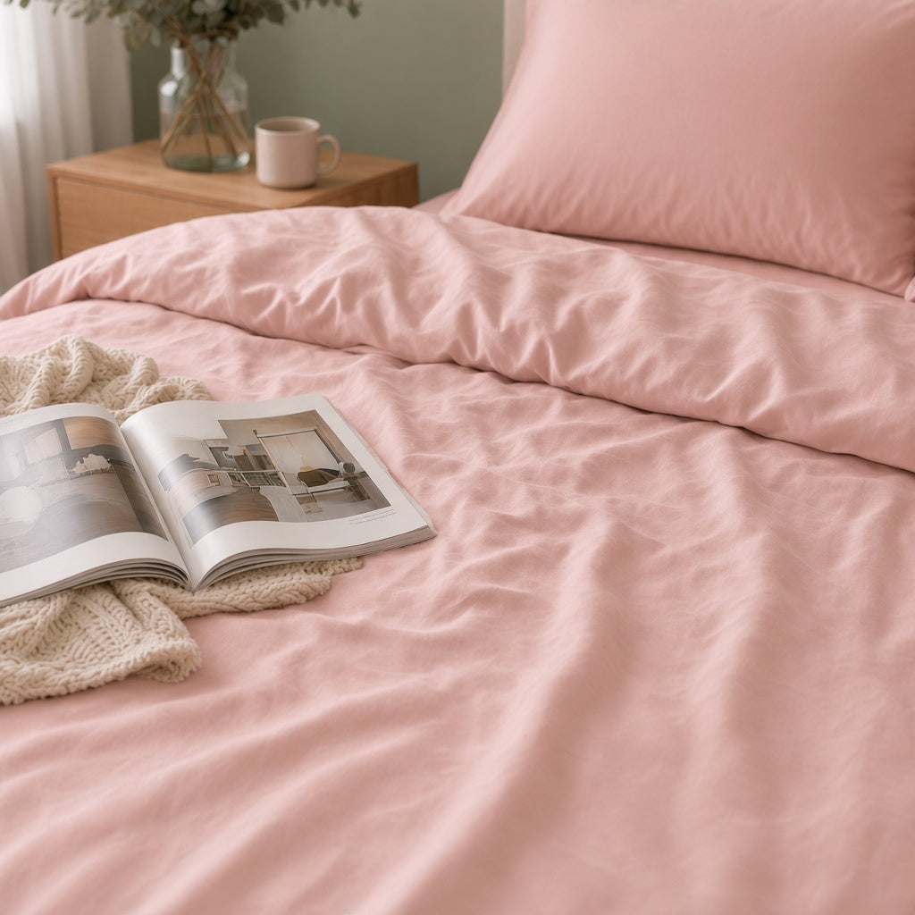 Earth Friendly Bamboo Duvet Cover - Sakura Pink